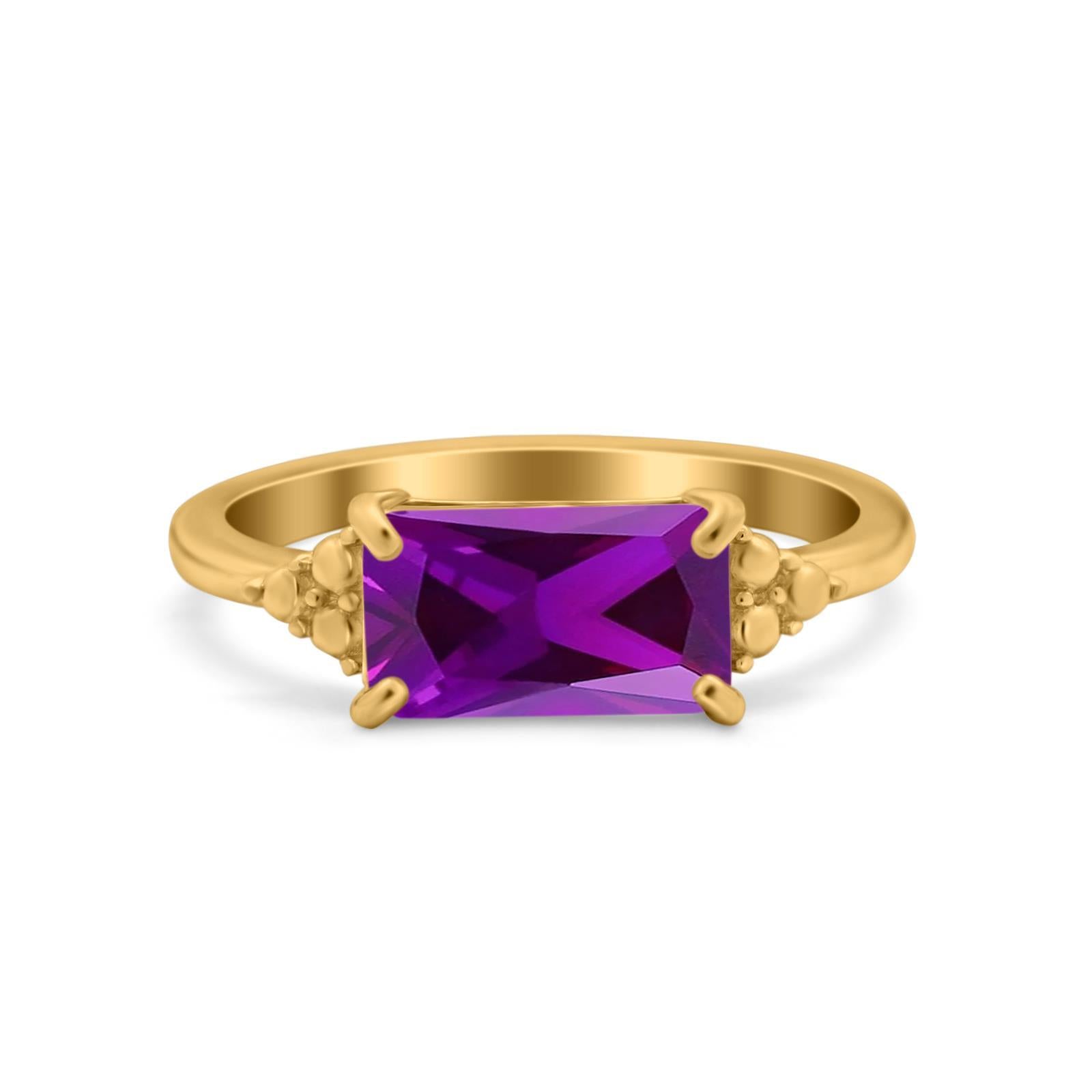 Sideways Fashion Ring Dainty Simulated Cubic Zirconia 925 Sterling Silver