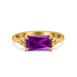 Sideways Fashion Ring Dainty Simulated Cubic Zirconia 925 Sterling Silver