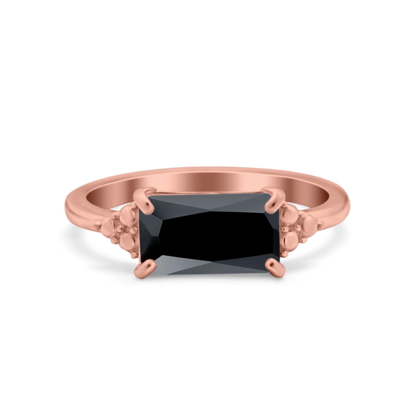 Sideways Fashion Ring Dainty Simulated Cubic Zirconia 925 Sterling Silver