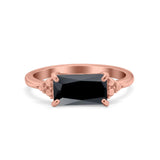 Sideways Fashion Ring Dainty Simulated Cubic Zirconia 925 Sterling Silver