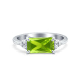 Sideways Fashion Ring Dainty Simulated Cubic Zirconia 925 Sterling Silver