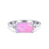 Sideways Fashion Ring Dainty Simulated Cubic Zirconia 925 Sterling Silver