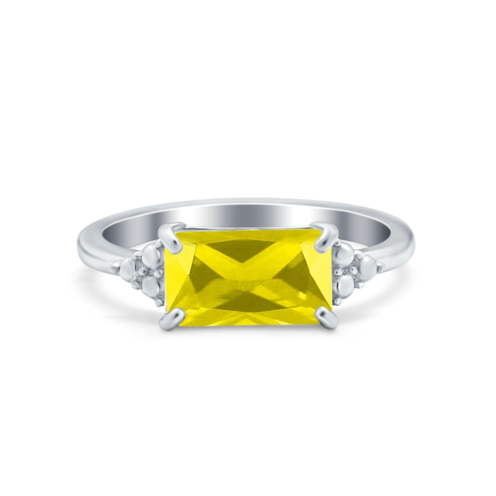 Sideways Fashion Ring Dainty Simulated Cubic Zirconia 925 Sterling Silver