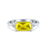 Sideways Fashion Ring Dainty Simulated Cubic Zirconia 925 Sterling Silver