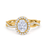 Halo Infinity Shank Engagement Ring Simulated Cubic Zirconia 925 Sterling Silver