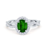 Halo Infinity Shank Engagement Ring Simulated Cubic Zirconia 925 Sterling Silver