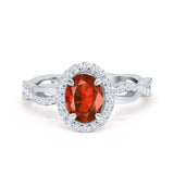 Halo Infinity Shank Engagement Ring Simulated Cubic Zirconia 925 Sterling Silver