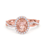 Halo Infinity Shank Engagement Ring Simulated Cubic Zirconia 925 Sterling Silver