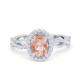 Halo Infinity Shank Engagement Ring Simulated Cubic Zirconia 925 Sterling Silver