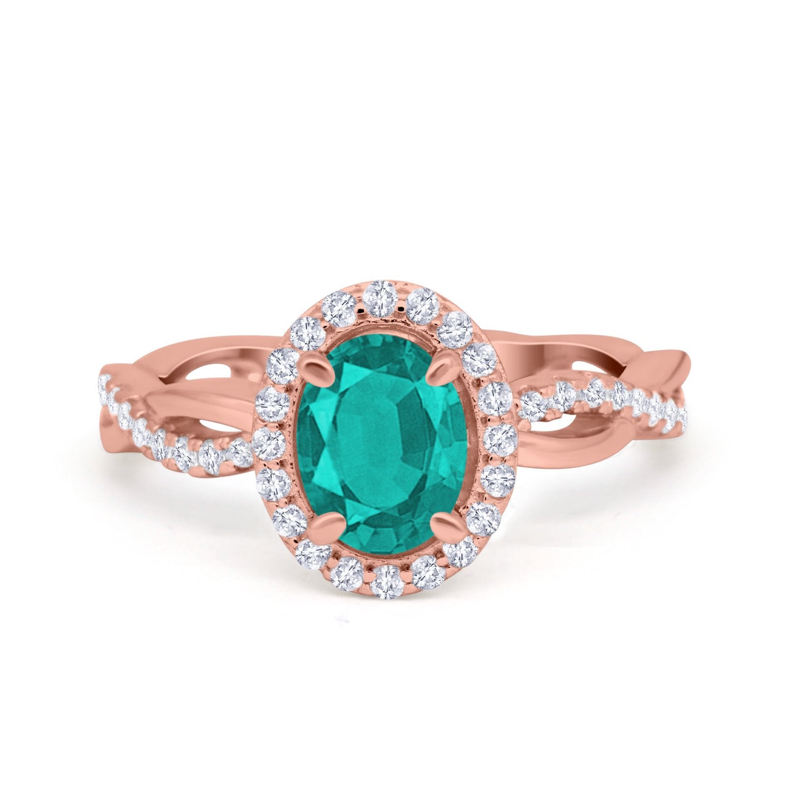 Halo Infinity Shank Engagement Ring Simulated Cubic Zirconia 925 Sterling Silver