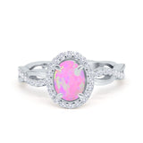 Halo Infinity Shank Engagement Ring Simulated Cubic Zirconia 925 Sterling Silver