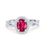 Halo Infinity Shank Engagement Ring Simulated Cubic Zirconia 925 Sterling Silver