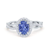 Halo Infinity Shank Engagement Ring Simulated Cubic Zirconia 925 Sterling Silver