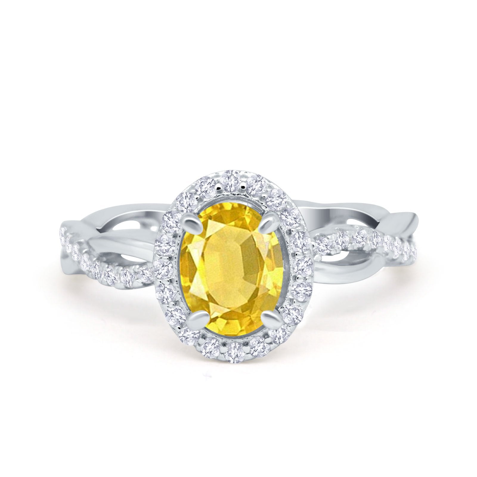 Halo Infinity Shank Engagement Ring Simulated Cubic Zirconia 925 Sterling Silver