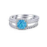 3Piece Wedding Ring Band Round Simulated Cubic Zirconia 925 Sterling Silver