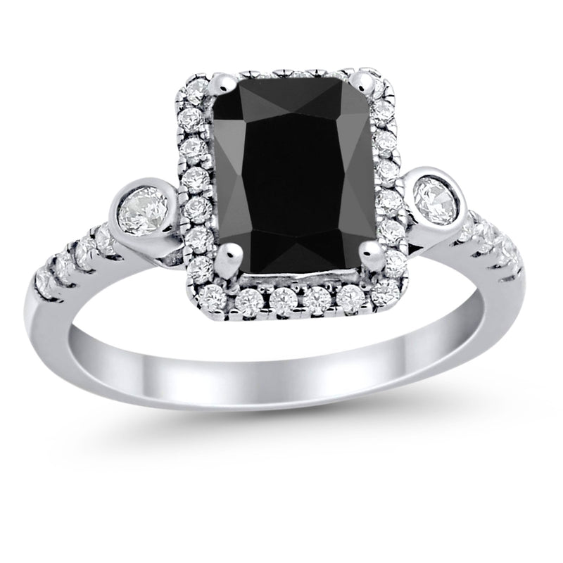 Halo Weddding Bridal Promise Ring Simulated Cubic Zirconia 925 Sterling Silver