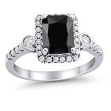Halo Weddding Bridal Promise Ring Simulated Cubic Zirconia 925 Sterling Silver