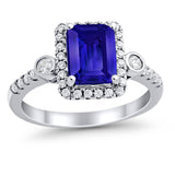 Halo Weddding Bridal Promise Ring Simulated Cubic Zirconia 925 Sterling Silver