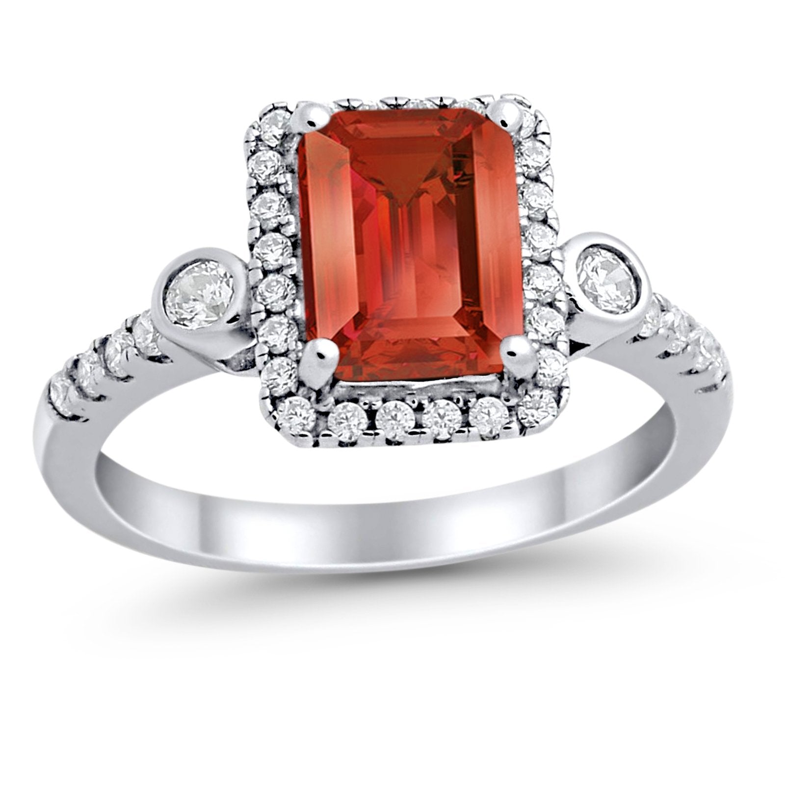 Halo Weddding Bridal Promise Ring Simulated Cubic Zirconia 925 Sterling Silver