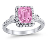 Halo Weddding Bridal Promise Ring Simulated Cubic Zirconia 925 Sterling Silver