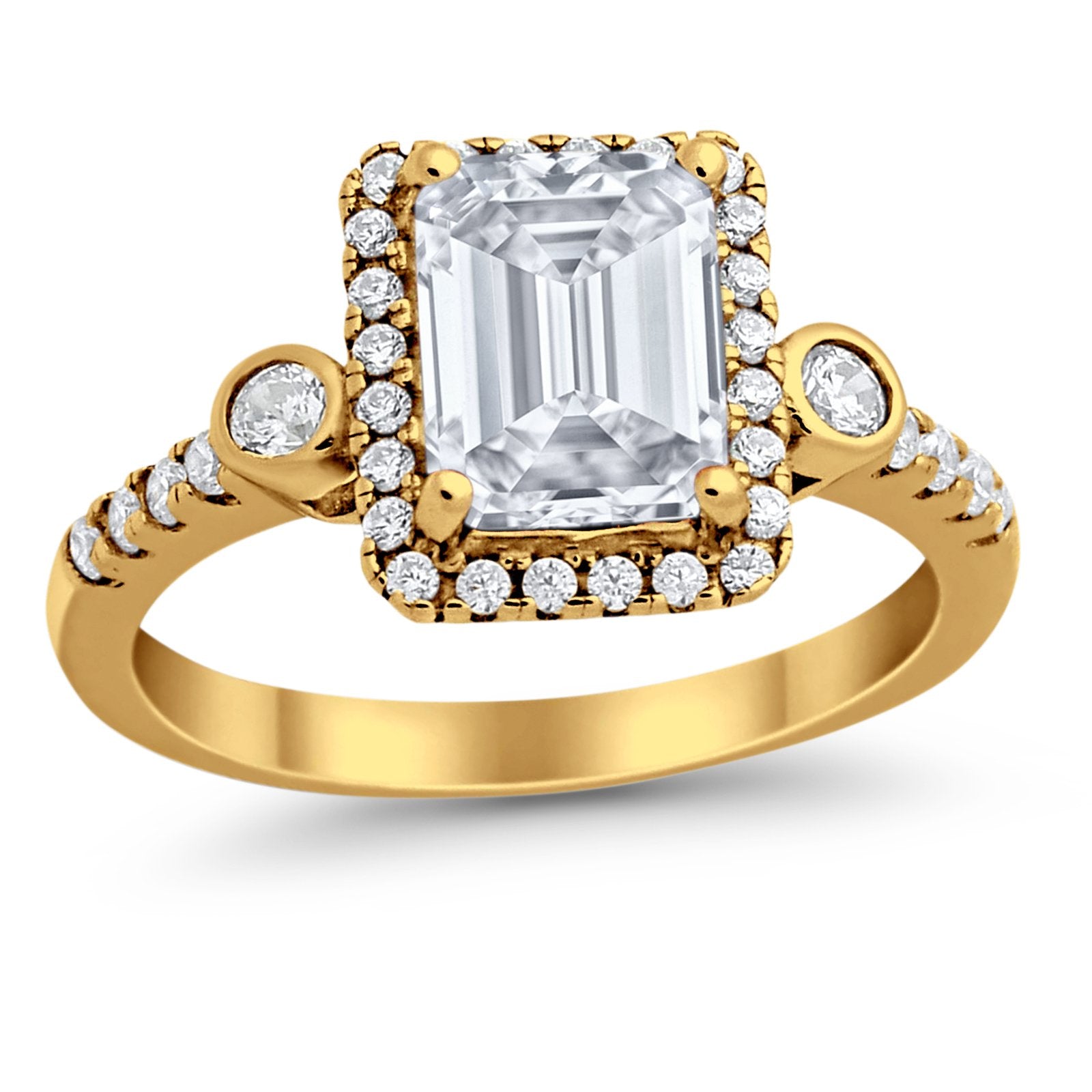 Halo Weddding Bridal Promise Ring Simulated Cubic Zirconia 925 Sterling Silver