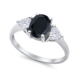 Fashion Promise Ring 3-Stone Simulated Cubic Zirconia 925 Sterling Silver