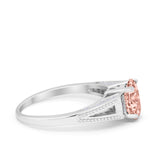 Solitaire Split Shank Wedding Ring Simulated Cubic Zirconia 925 Sterling Silver