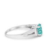 Solitaire Split Shank Wedding Ring Simulated Cubic Zirconia 925 Sterling Silver