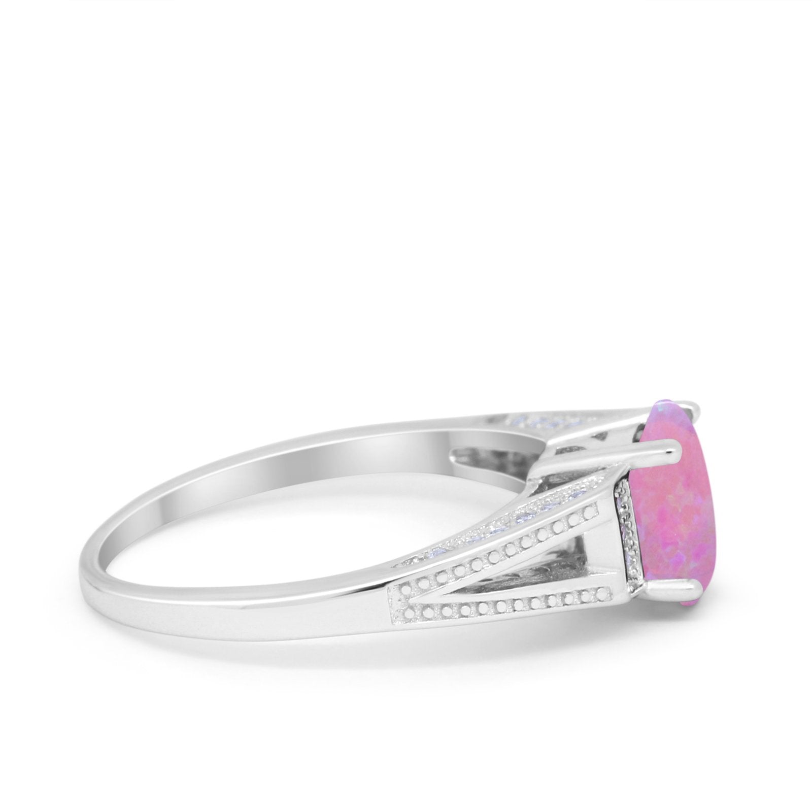 Solitaire Split Shank Wedding Ring Simulated Cubic Zirconia 925 Sterling Silver