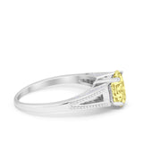 Solitaire Split Shank Wedding Ring Simulated Cubic Zirconia 925 Sterling Silver