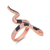 Snake Ring Micro Pave Simulated Cubic Zirconia 925 Sterling Silver