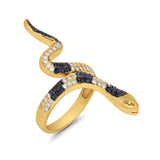 Snake Ring Micro Pave Simulated Cubic Zirconia 925 Sterling Silver