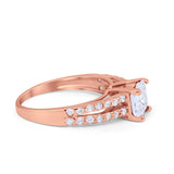 Wedding Ring Princess Cut Simulated Cubic Zirconia 925 Sterling Silver