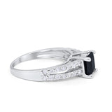 Wedding Ring Princess Cut Simulated Cubic Zirconia 925 Sterling Silver