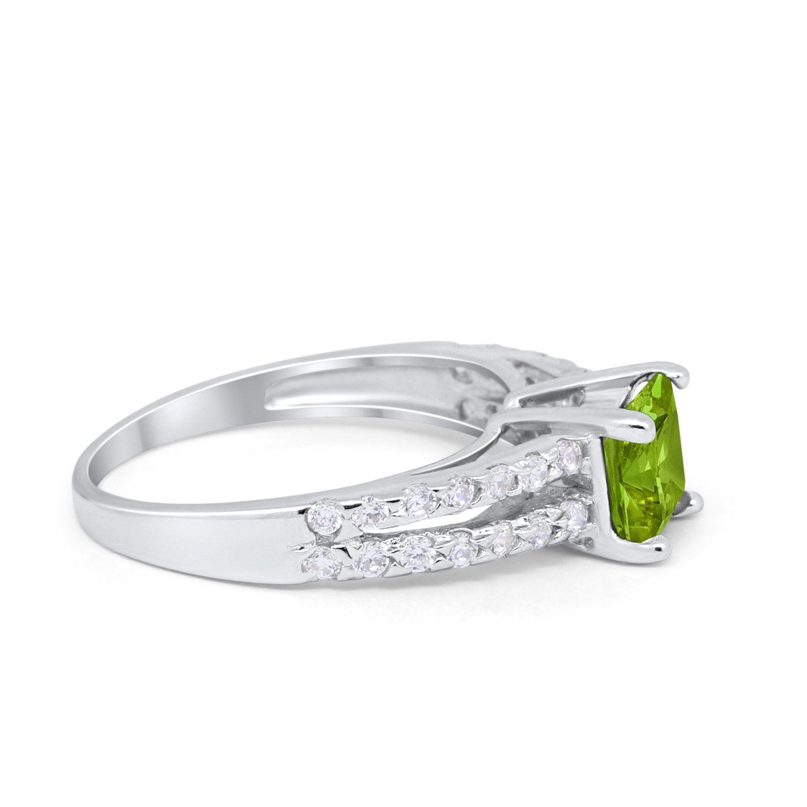 Wedding Ring Princess Cut Simulated Cubic Zirconia 925 Sterling Silver