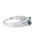 Wedding Ring Princess Cut Simulated Cubic Zirconia 925 Sterling Silver