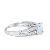 Wedding Ring Princess Cut Simulated Cubic Zirconia 925 Sterling Silver