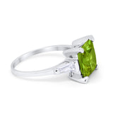 Wedding Ring Princess Cut Baguette Simulated Cubic Zirconia 925 Sterling Silver