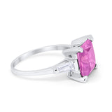Wedding Ring Princess Cut Baguette Simulated Cubic Zirconia 925 Sterling Silver