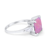 Wedding Ring Princess Cut Baguette Simulated Cubic Zirconia 925 Sterling Silver