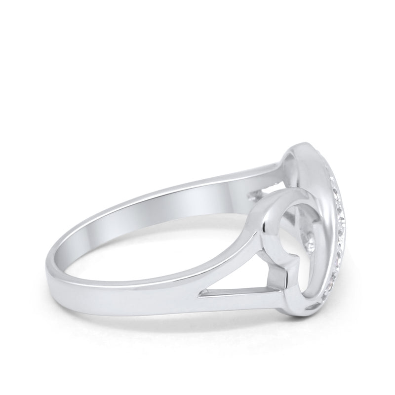 Infinity Double Heart Promise Ring Simulated Cubic Zirconia 925 Sterling Silver