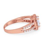 Dazzling Halo Wedding Ring Simulated Cubic Zirconia 925 Sterling Silver