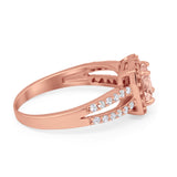 Dazzling Halo Wedding Ring Simulated Cubic Zirconia 925 Sterling Silver