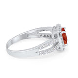 Dazzling Halo Wedding Ring Simulated Cubic Zirconia 925 Sterling Silver