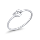 Tangled Love Knot Heart Ring Band Promise Plain Ring 925 Sterling Silver