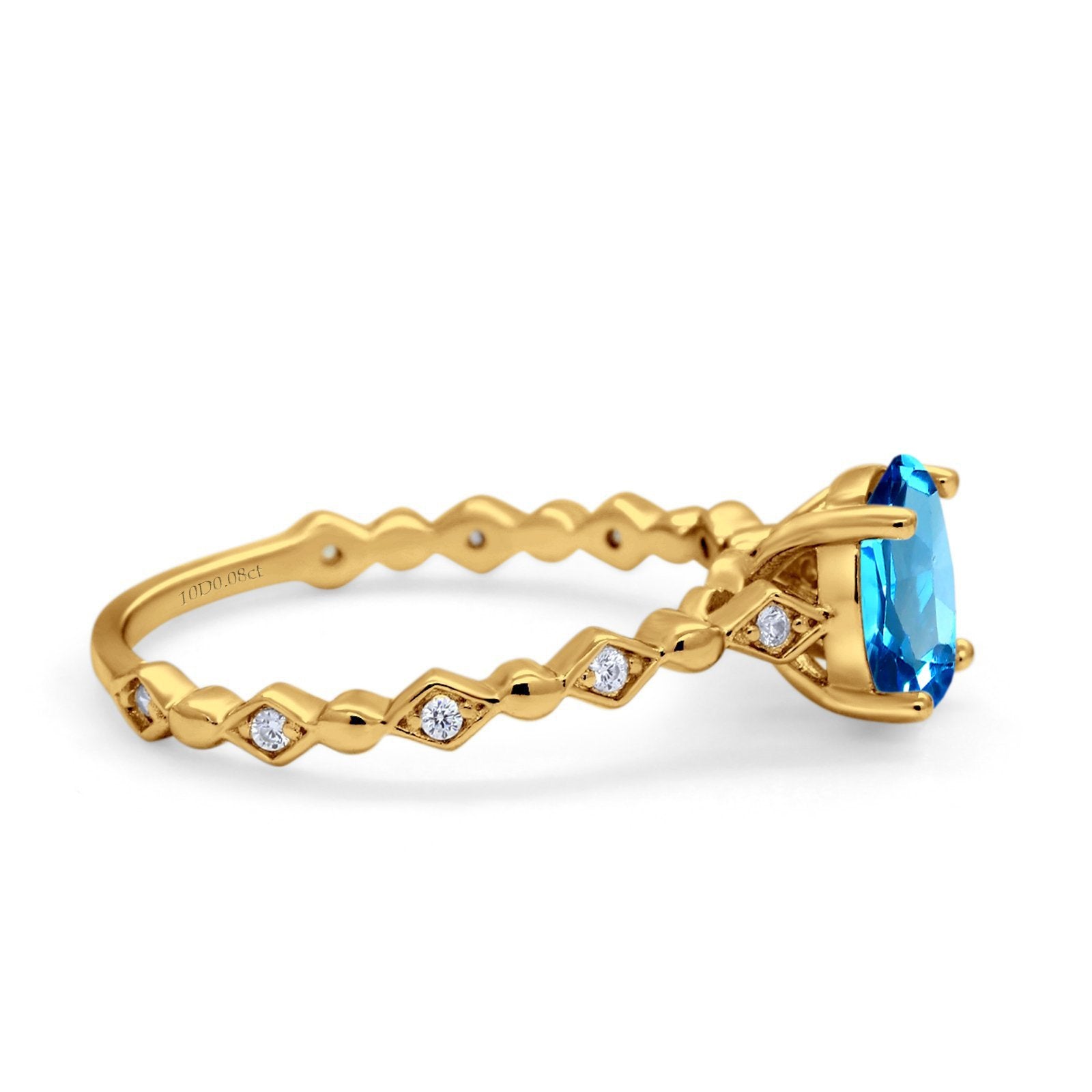 14K Gold 1.29ct Oval G SI Diamond Engagement Ring Size 6.5