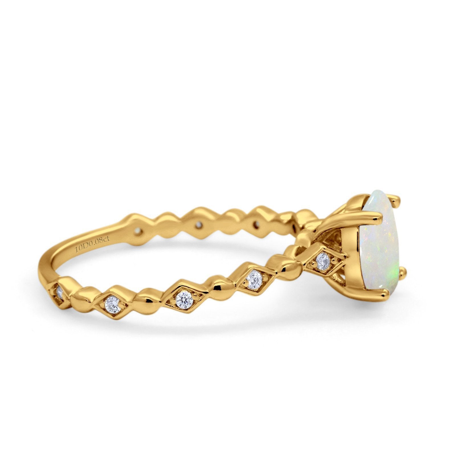 14K Gold 1.29ct Oval G SI Diamond Engagement Ring Size 6.5