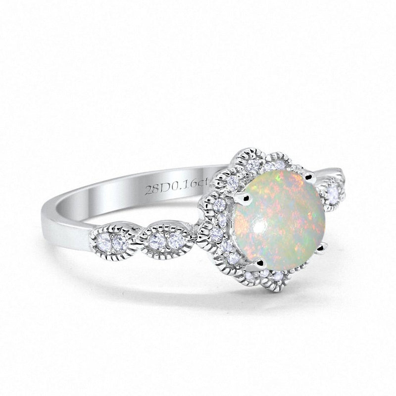 14K Gold Round Vintage Art Deco 1.44ct G SI Diamond Engagement Ring Size 6.5