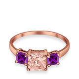 Halo Art Deco Wedding Ring Round Simulated Cubic Zirconia 925 Sterling Silver