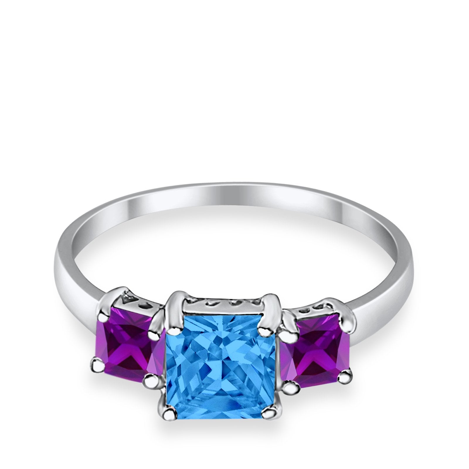 Halo Art Deco Wedding Ring Round Simulated Cubic Zirconia 925 Sterling Silver